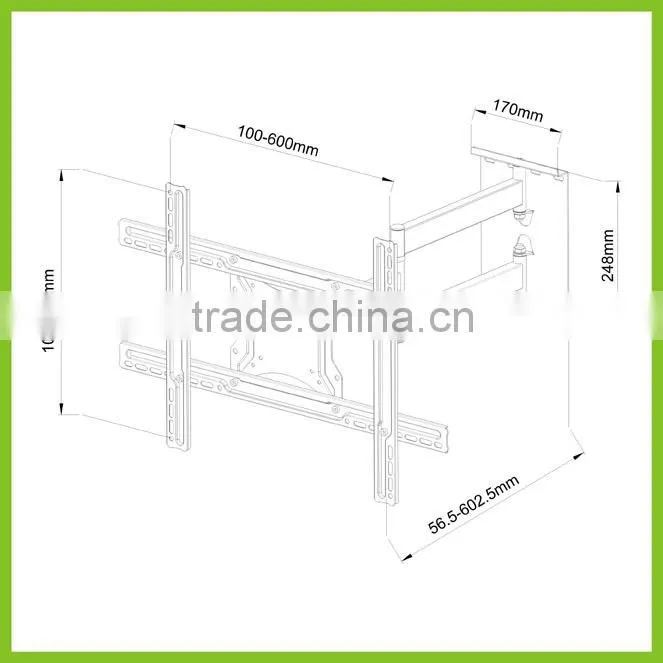 NPLB136L-SW VESA 600X400 Slim Full-motion LCD Bracket