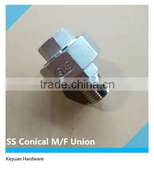 1" SS Cast Conical/Flat Seat Union Connector BW/BW for Filter System