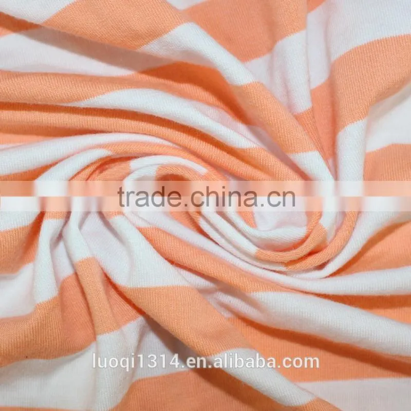 Free hand feel sample 95% cotton 5% spandex fabrics whole sale stripe farbic for women clothing