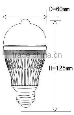 Led Bulb 360 Degree, AC220V/110V 5W 6W white and warm white led sensor bulb light, Motion Sensor Led Bulb