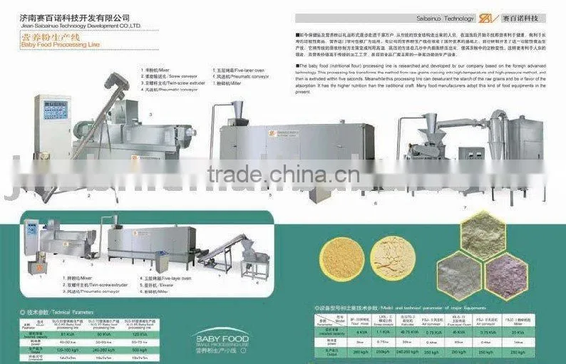 Infant food extrusion machinery