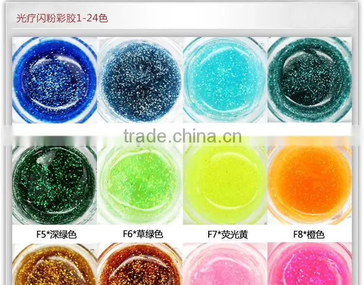 8ml glass uv gel nail design