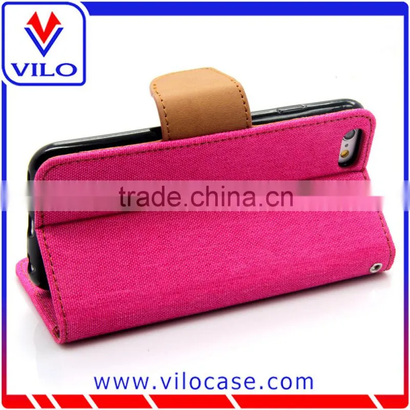 New innovate products double color leather wallet case with stand for IPhone 6