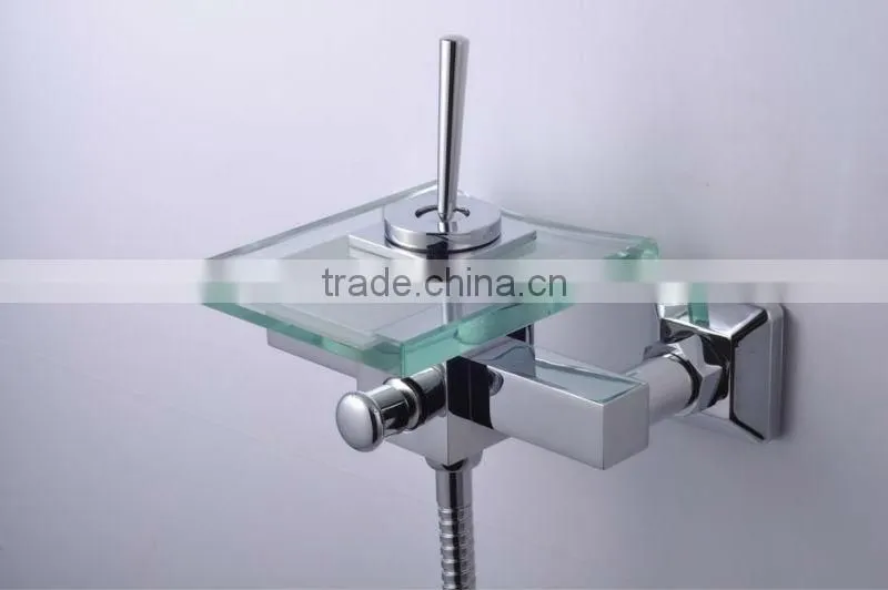 In-wall Single Handle Glass Bath Shower Faucet/ Mixer TapQH0815-1W