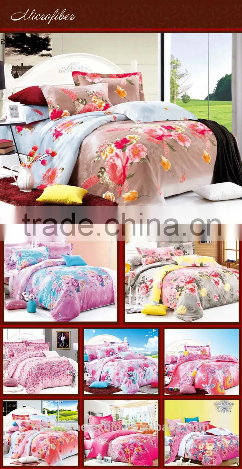100% microfiber disperse printed wholesale bed sheet with zipper