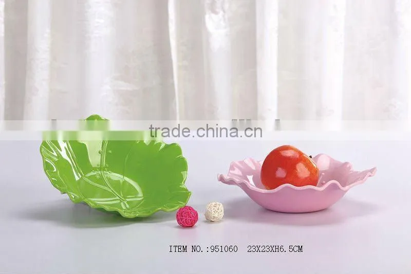 solid color leaf shaped melamine fruit bowl
