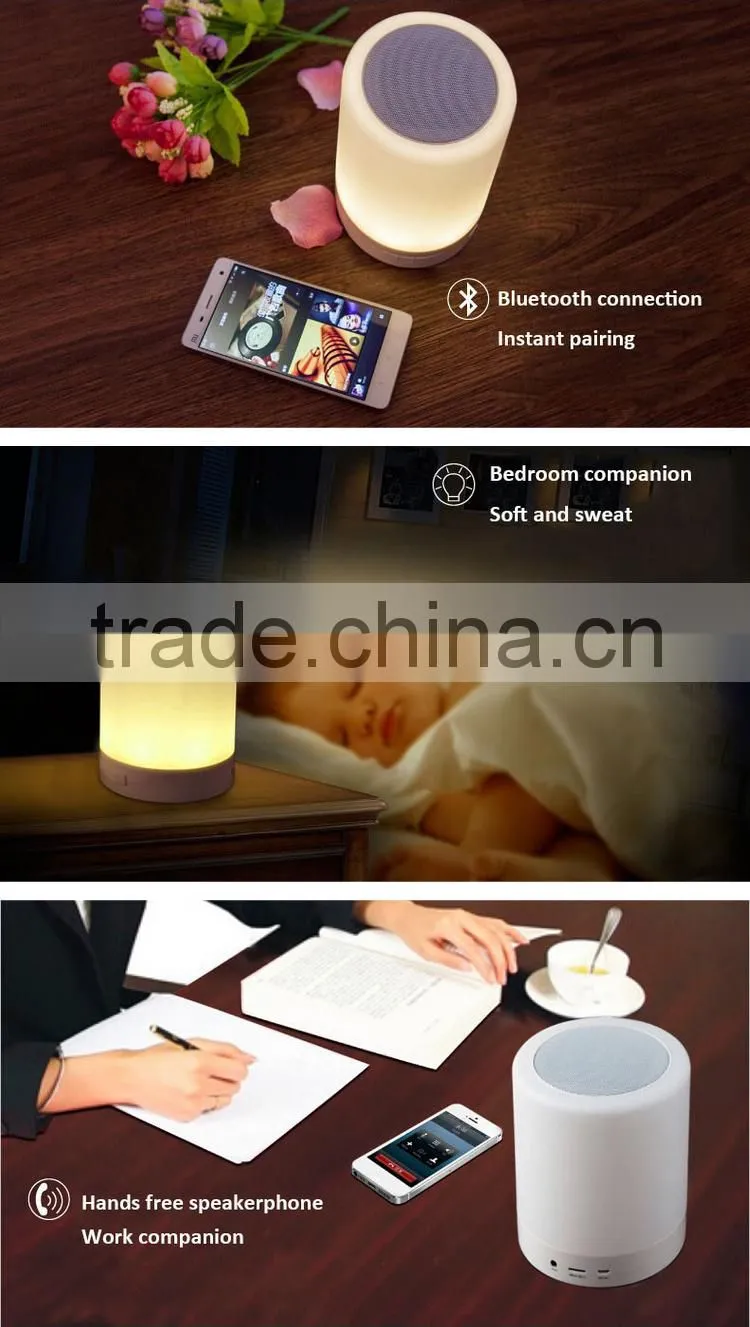 Hot selling Hands-free calls mini LED Light bluetooth speaker with FM radio