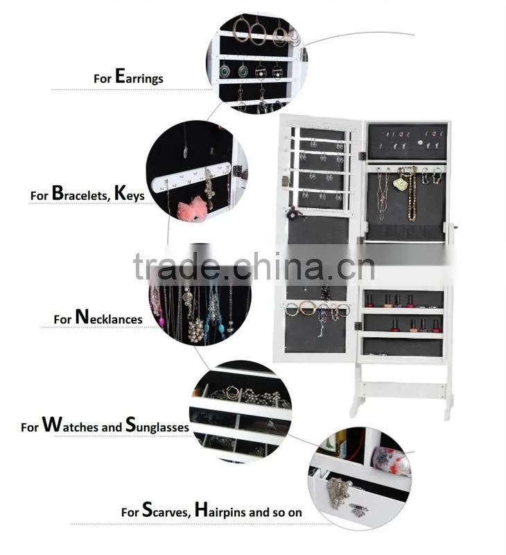 Dressing mirror cabinet, Jewelry cabinet with dress mirror
