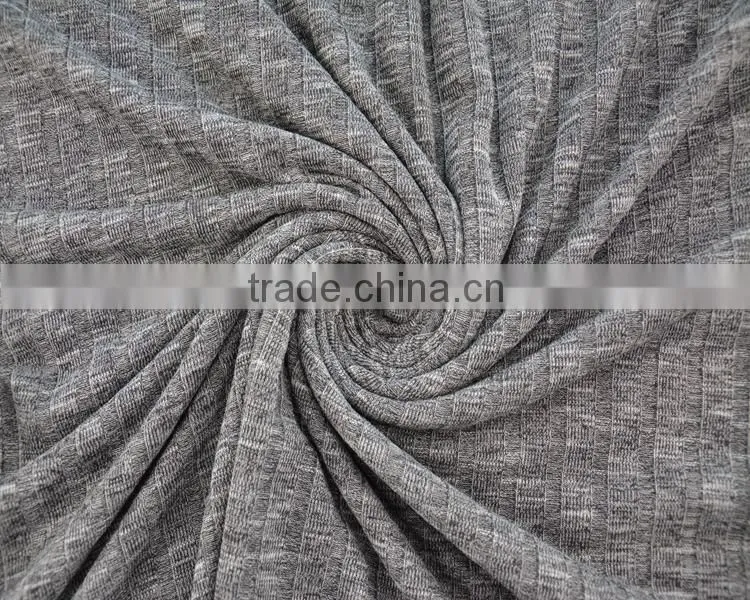 Jiufan Textile Knitted 100% Poly Fabric Good Quality Designed Rib Hacci Fabric