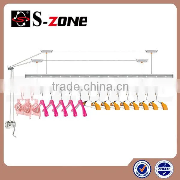 Decorative lifting clothes drying airer with plastic hanger