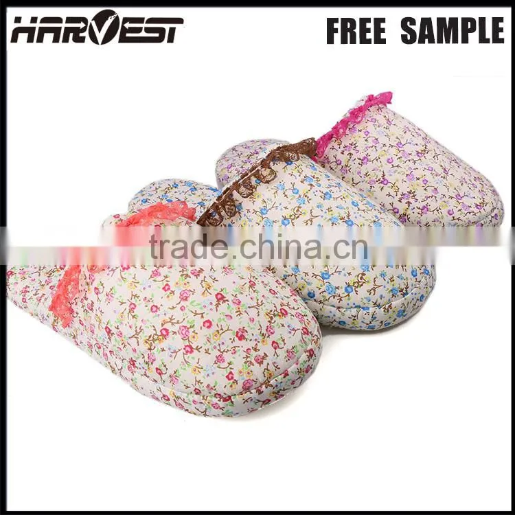 Winter indoor feather slipper woman , warm floral indoor slipper for woman
