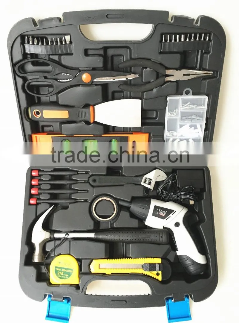 74pcs 4.8Volt cordless screwdriver with LED light /folded handle in BMC packing with accessories