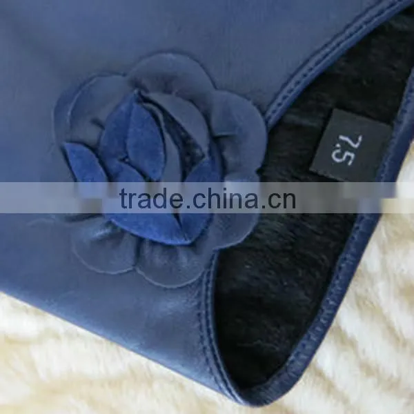 Fashion short leather gloves for ladies