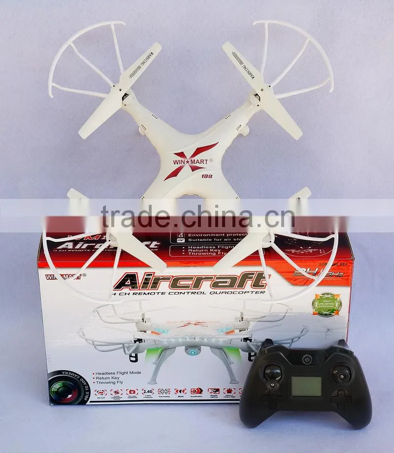 2.4G 4ch 6 axis rc airplane drone quadcopter with led light factory price