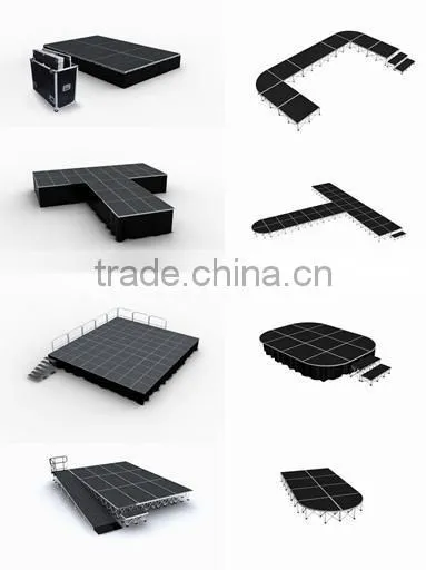outdoor and strong stage systems with non-slip finish material on sale