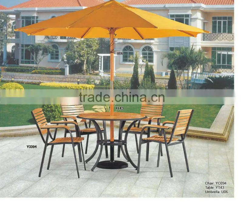 Long glass table and 6 chairs pool patio bar furniture set YC088 YT37