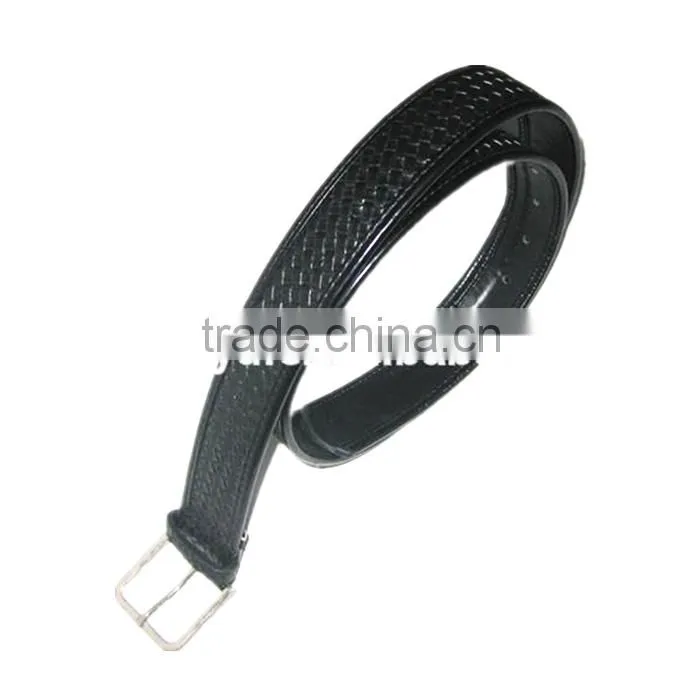 USA Black Basketweave Garrison Military Leather Police Belt