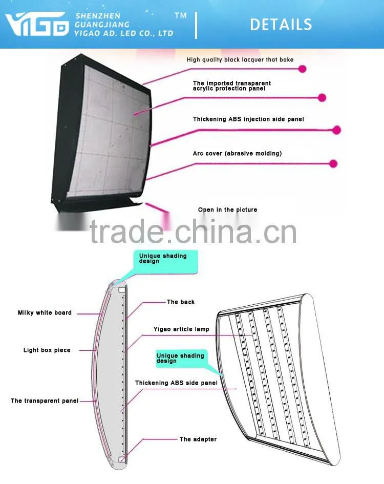 slim restaurant menu order light box from China factory