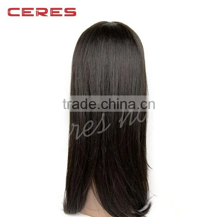 15inches raw unprocessed hair cheap silky straight natural hair wigs for black women