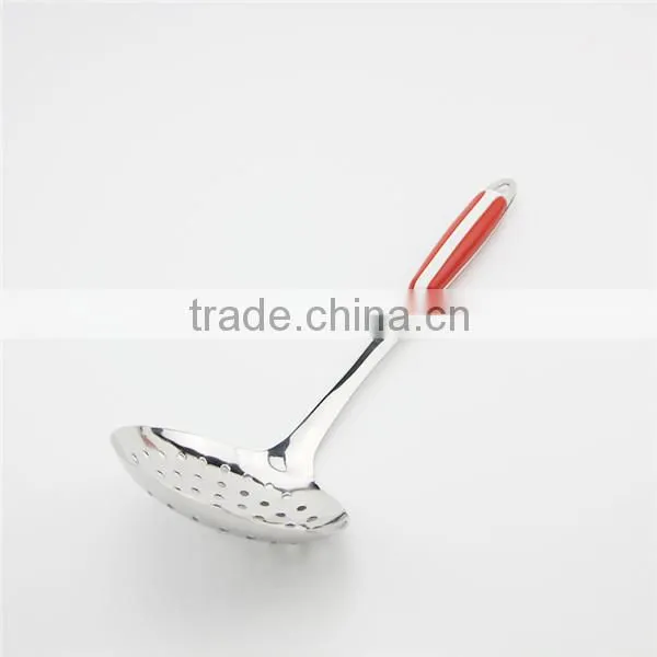 Red handle utensils made of stainless steel