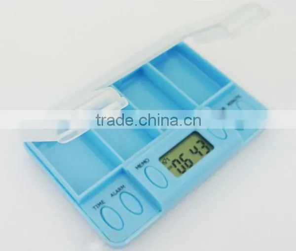 Three Buttons Four Large Compartments Pill Box Timer Countdown Timer with Alarm Function