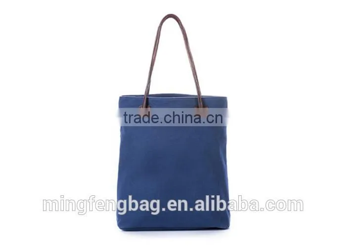 2015 Fahionable Canvas Tote and Shoulder Portable Large Eco Friendly Shopping Bag for Women