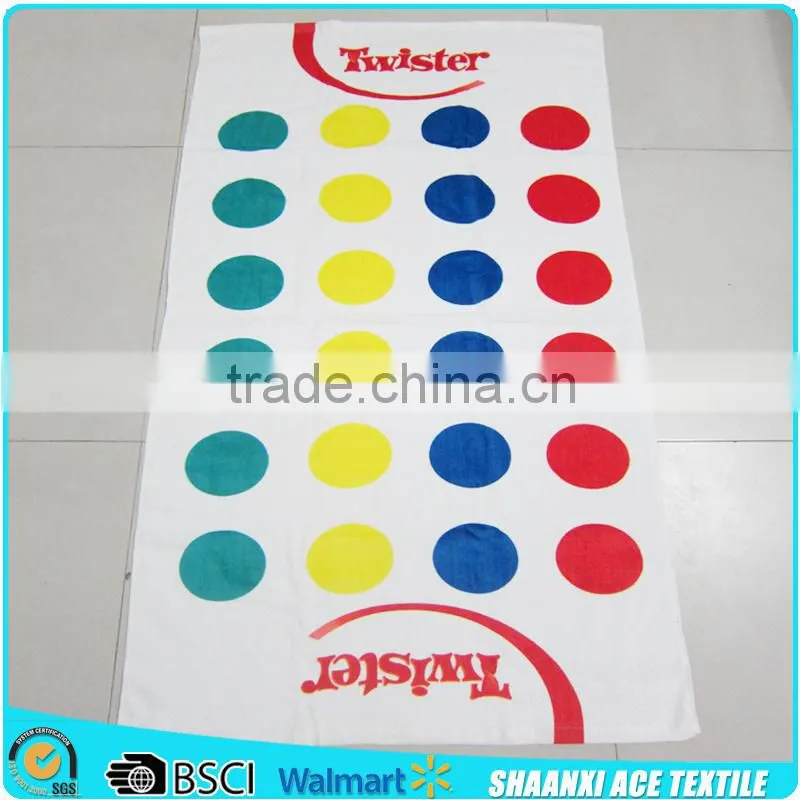Reactive printed tic tac toe game towel/customer printed game beach towel XO game towel printed