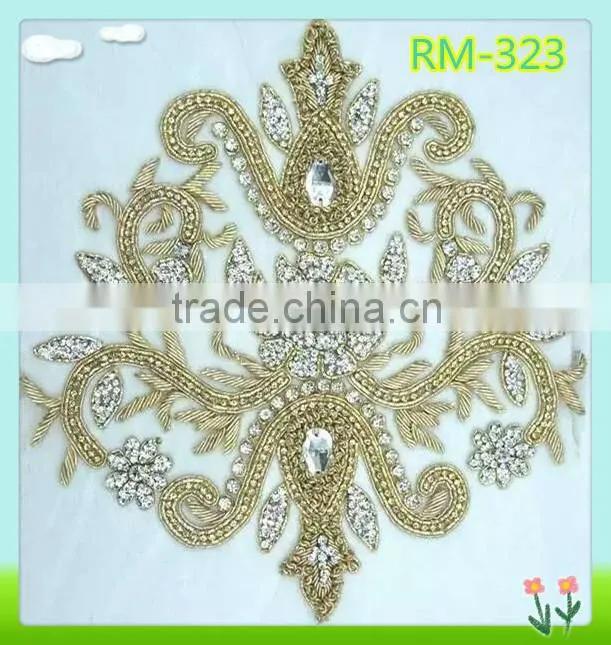 Fashion bridal accessory sew on bling applique for wedding dresses