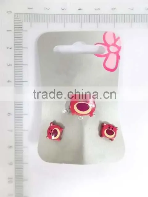 Cute acrylic carton animal earring and ring set for kids