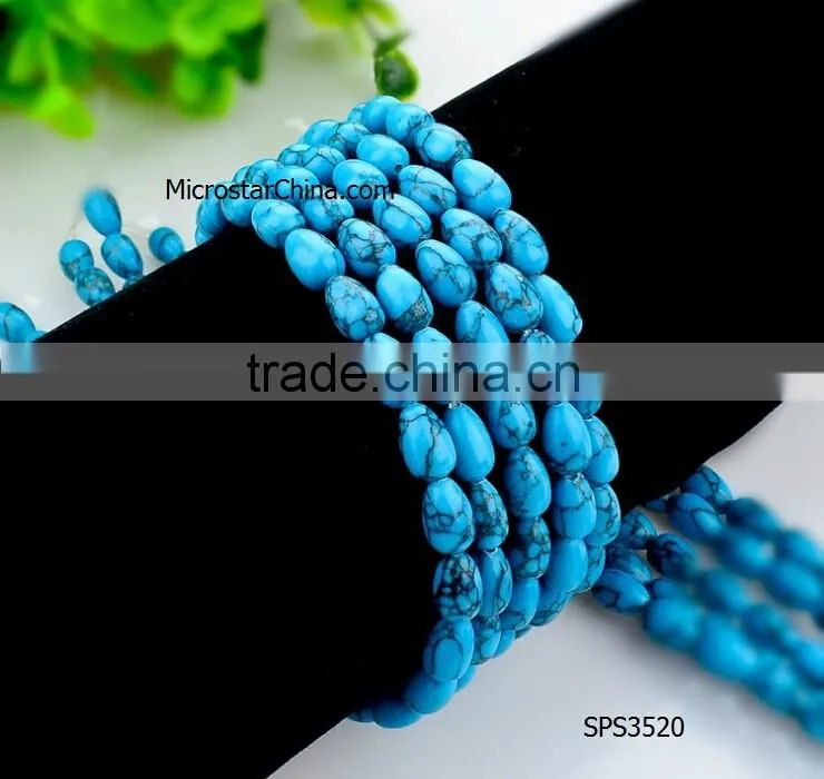 wholesale 2016 new fashion DIY waterdrop 6*9mm string turquoise beads for jewelry making
