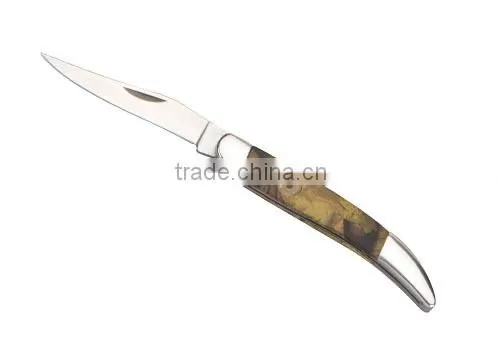 Stainless Steel Folding Pocket Knife with Camo Handle