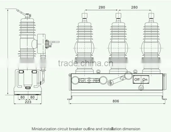 Electric Equipment ZW32G-12 Outdoor HV V11kv 630A Vacuum Circuit Breaker