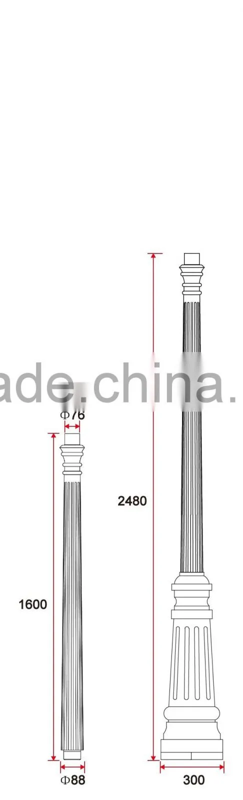 B013 Hight Crafts Aluminum Sand Casting Lighting Pole