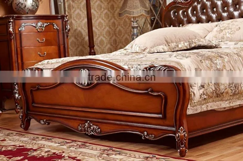 2016 Yumian luxury European type Classic style bedroom set Bed Bedside table Wardrobe Dressing table Commode
