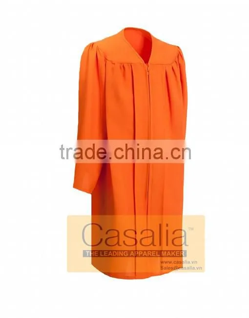 Wholesale Best quality Adult Matte Orange Graduation Gowns and Caps For School