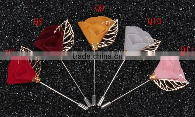Wholesale handmade colorful lapel flower pin/ brooch pin for wedding party accessories