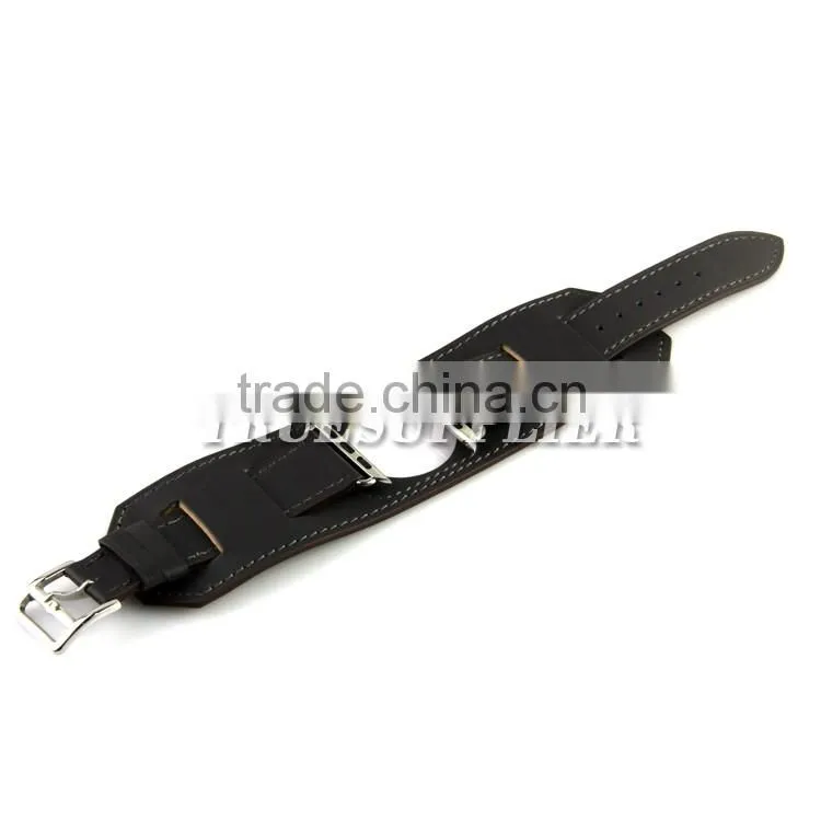 black leather band for apple watch link leather bracelet