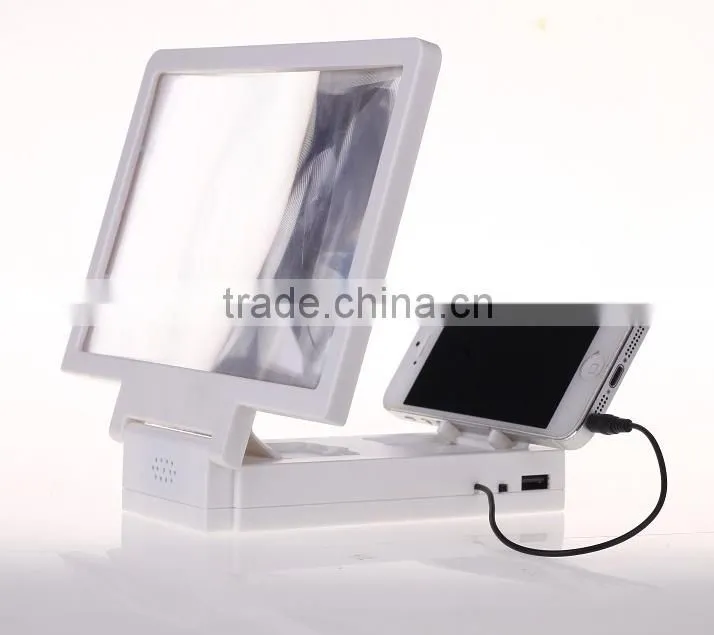 New product Large mobile phone 3D screen magnifier with 4000~6000mah power bank