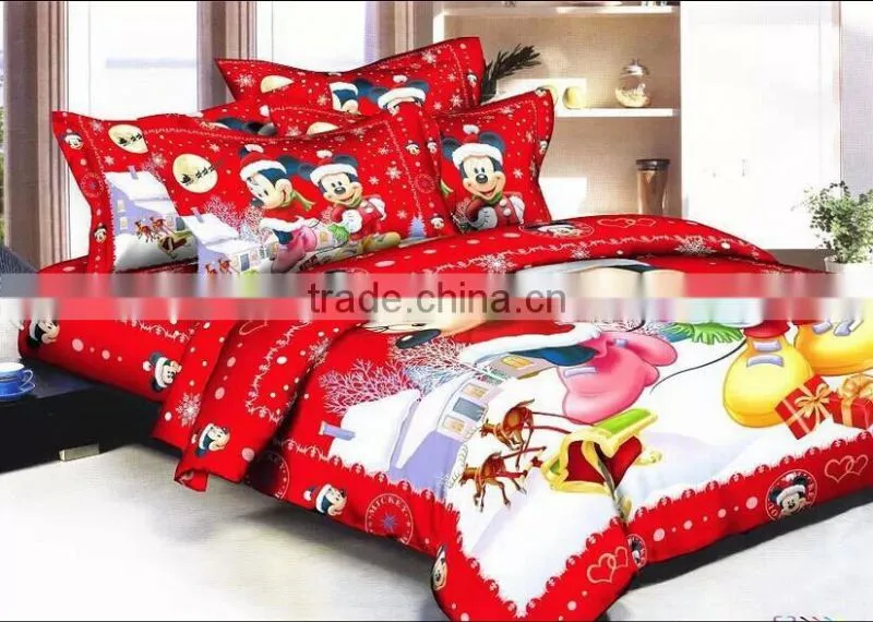 100% polyester kids cartoon bedding set cartoon bedding sets/nantong factory/chirstmas beddding set