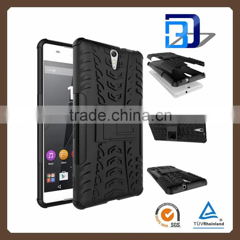 New Products Slim 2 in 1 PC + TPU Hybird armor rugged case cover for Sony Xperia C5 Ultra with stand, for sony xperia c5 ultra
