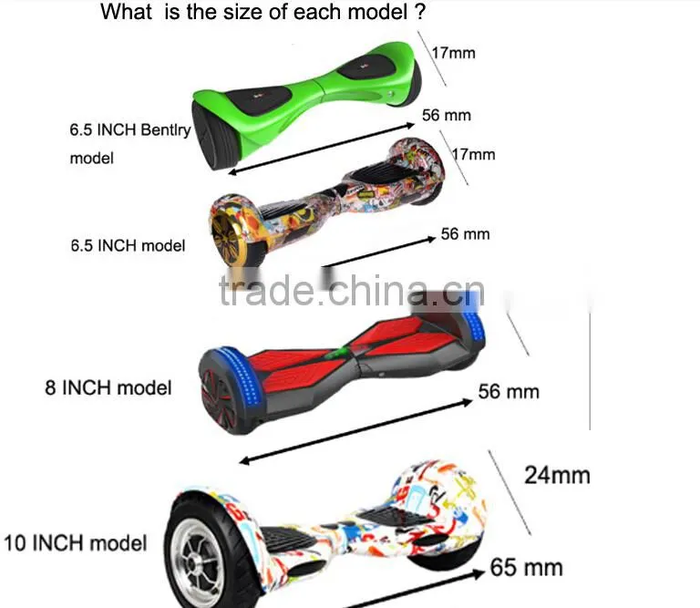 latest model 8 Inch 2 Wheel Self Balance Electric Standing Scooter With LED Light