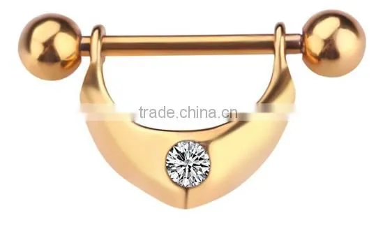 Hot sale wholesale price gold plated nipple ring
