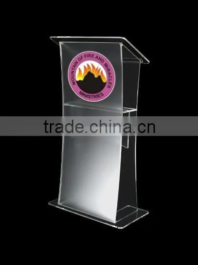 Academy Lectern Clear Acrylic Podium Lucite Customized Logo Printing
