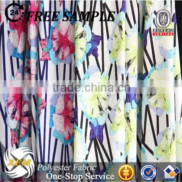 Wholesales chiffon fabric printed for girl dresses