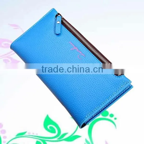 Fancy credit card holder with single zipper design hand purse for ladies