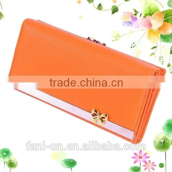 Fashional appearance non leather PU wallet can with custom logo emboss for women