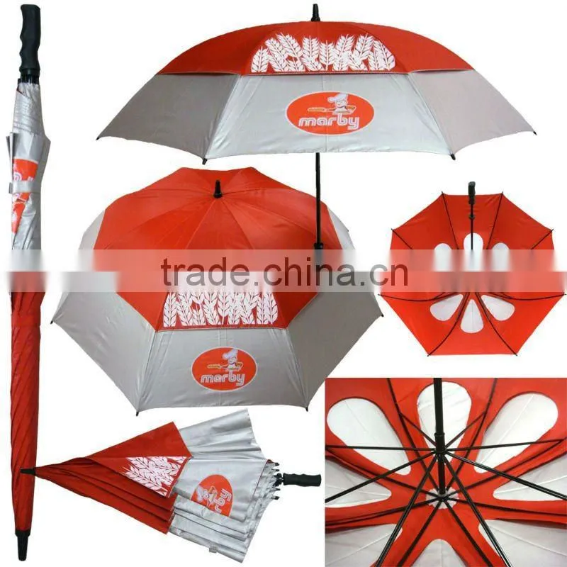 big double canopy green golf umbrella