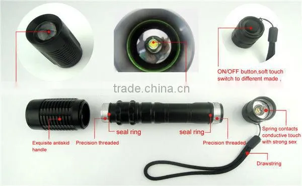 Super Bright LED Zoom Aluminum CREE T6 Tactical Torch