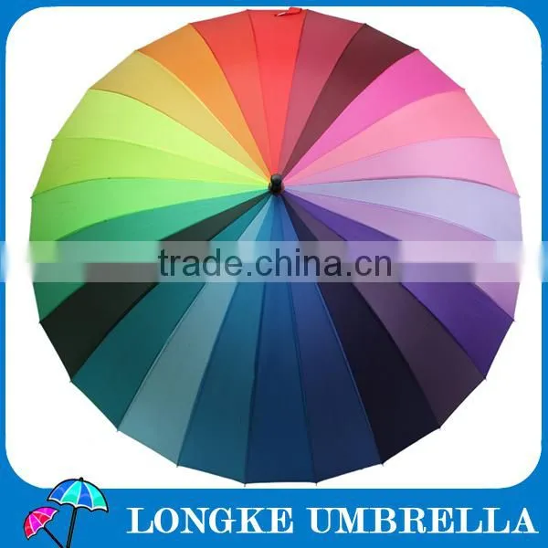 high quality 24K auto open rainbow straight umbrella