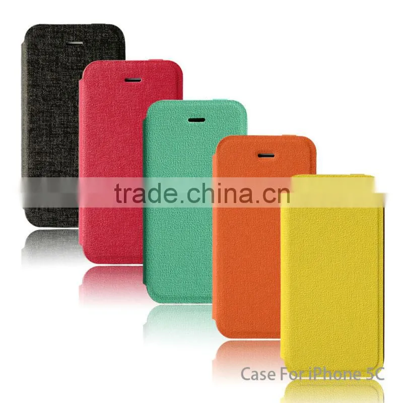 2014 Customized flip leather phone case cover for iphone 5c